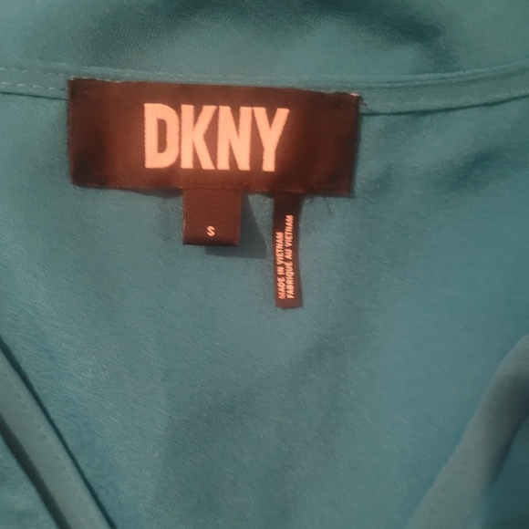 DKNY Teal Short Sleeve Faux Layered Top S - Picture 7 of 7